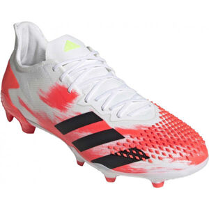 adidas PREDATOR 20.2 FG Pánské kopačky, Bílá,Červená,Černá,Reflexní neon, velikost 42 2/3