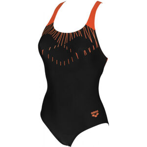 Arena TRICK SWIM PRO BACK Dámské jednodílné plavky, Černá,Oranžová, velikost 40