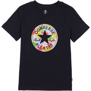 Converse FLOWER VIBES CHUCK PATCH CLASSIC TEE Černá M - Dámské tričko