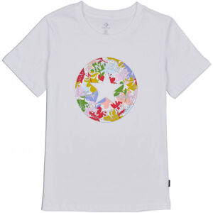 Converse FLOWER VIBES CHUCK PATCH CLASSIC TEE Dámské tričko, bílá, velikost XS