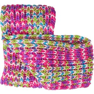 Lewro BIBURELA Dívčí pletená šála, Růžová,Zelená, velikost