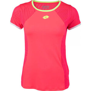 Lotto SUPERRAPIDA W V TEE PL Dámské sportovní tričko, Růžová,Žlutá, velikost