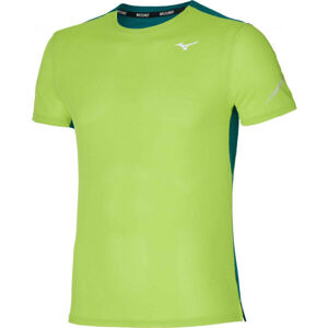 Mizuno DRY AERO FLOW TEE Zelená L - Pánské běžecké triko