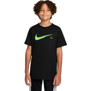 Nike NSW ZIGZAG SS TEE Chlapecké tričko, Černá,Světle zelená, velikost L
