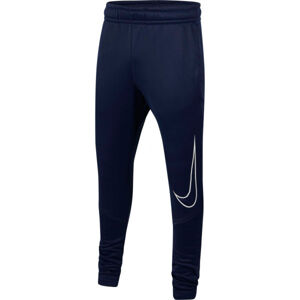 Nike THERMA GFX TAPR PANT B Tmavě modrá S - Chlapecké tréninkové kalhoty