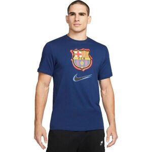 Nike FCB M NK CREST 92TRAP TEE Pánské fotbalové tričko, tmavě modrá, velikost L