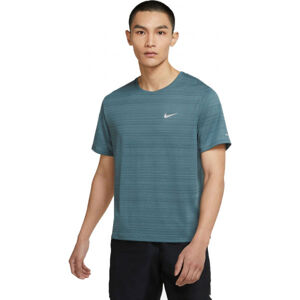 Nike DRI-FIT MILER Pánské běžecké tričko, Tyrkysová,Bílá, velikost XL