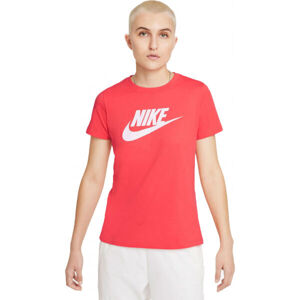 Nike NSW TEE ESSNTL ICON FUTURA Červená S - Dámské tričko