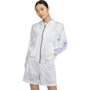 Nike NSW ICN CLSH JKT MESH AOP W Dámská bunda, Bílá,Fialová, velikost XL