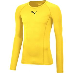 Puma LIGA BASELAYER TEE LS Pánské funkční triko, žlutá, velikost M