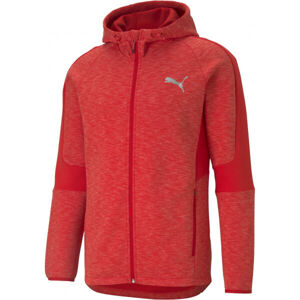 Puma EVOSTRIPE  FZ HOODIE Červená M - Sportovní mikina