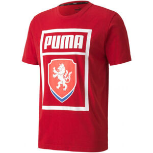 Puma FACR PUMA DNA TEE Červená L - Pánské fotbalové triko