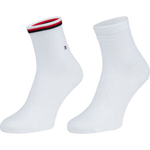 Tommy Hilfiger WOMEN SHORT SOCK 2P WAFFLE Bílá 39 - 42 - Dámské ponožky