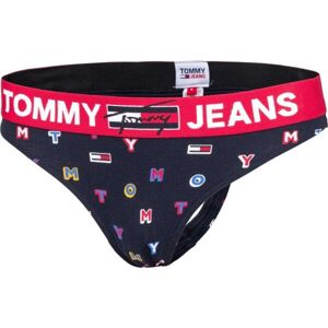 Tommy Hilfiger THONG PRINT Tmavě modrá M - Dámská tanga