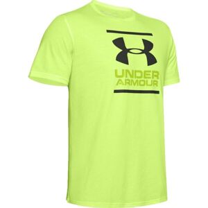 Under Armour GL FOUNDATION SS T Pánské tričko, Reflexní neon,Černá, velikost XL