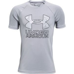 Under Armour TECH HYBRID PRT FILL Šedá L - Chlapecké triko