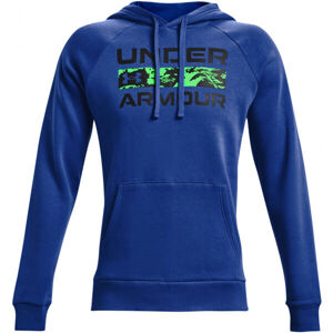 Under Armour RIVAL FLC SIGNATURE HD Modrá 2XL - Pánská mikina