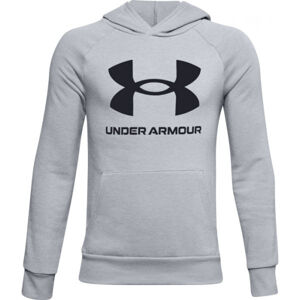 Under Armour RIVAL FLEECE HOODIE Chlapecká mikina, šedá, velikost XL