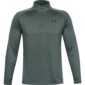 Under Armour TECH 2.0 1/2 ZIP Tmavě zelená M - Pánské triko